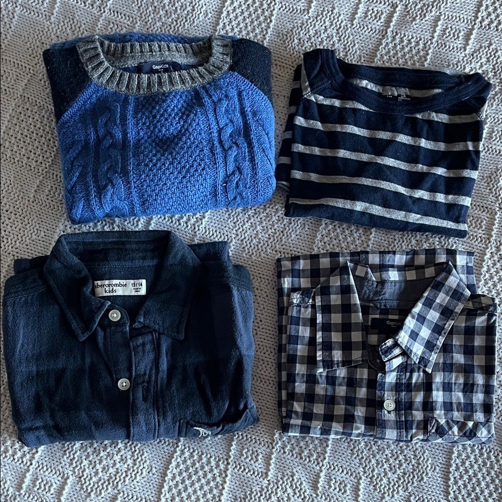 Boy's Blue and Navy Shirt Collection Set of 4